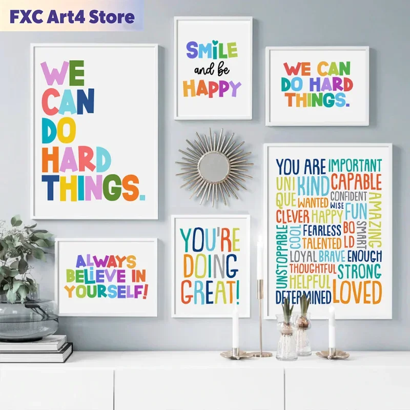 Kids No Education - Frameless Positive Kid Classroom Wall Picture
