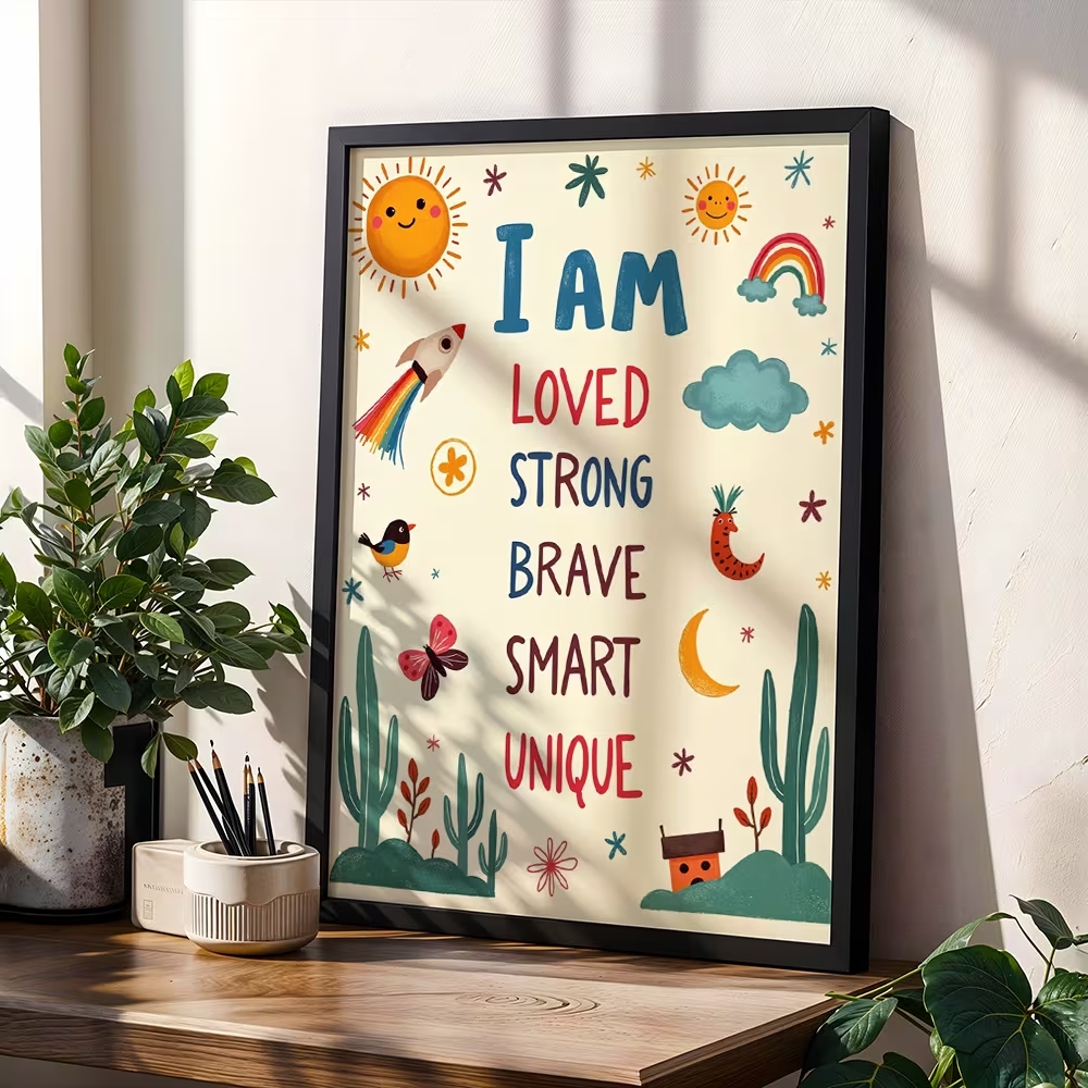 Kids No Education - Colorful I Am Loved Strong Brave