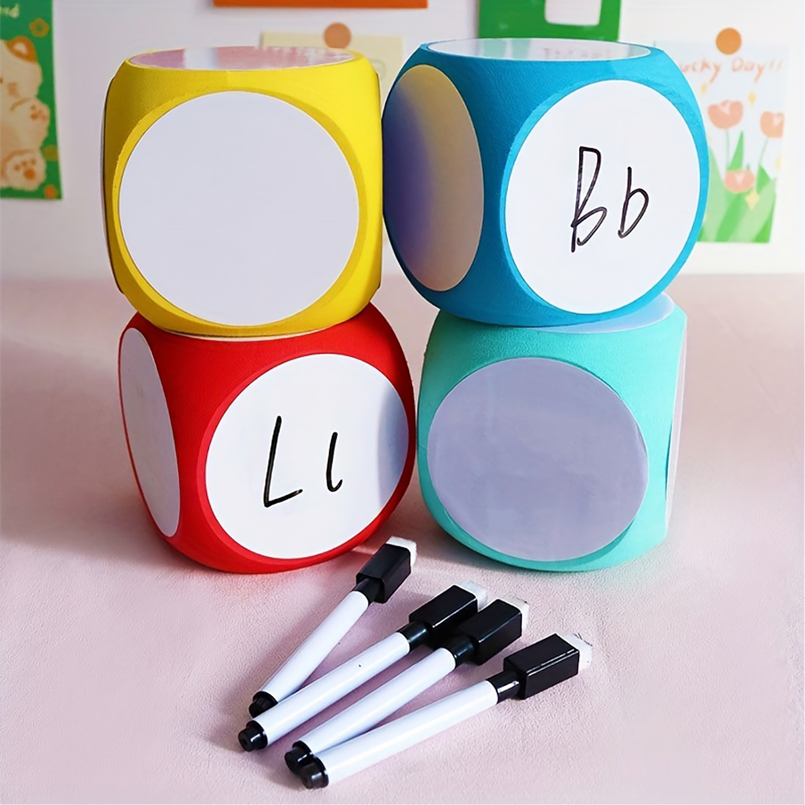 Sight Word Game - 1Pc DIY Dry Erase Whiteboard Dice