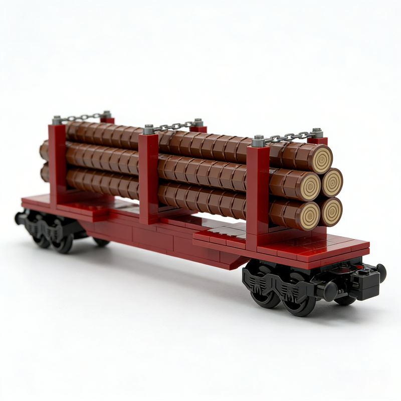 Kids Education Login - 224pcs MOC Skeleton Log Train Car