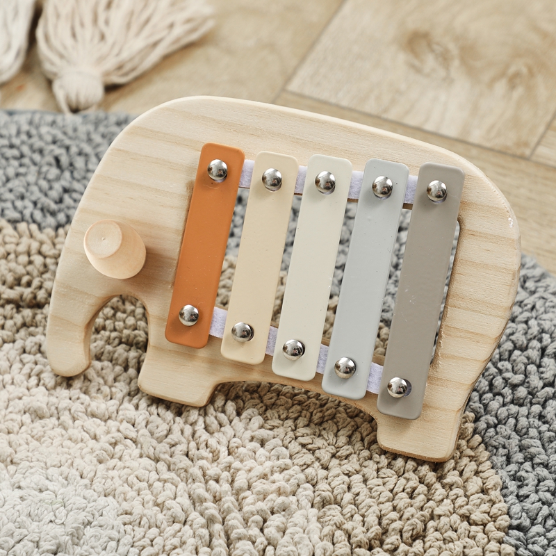 Kids Education Table - Montessori Wooden 5 Tones Multicolor Xylophone