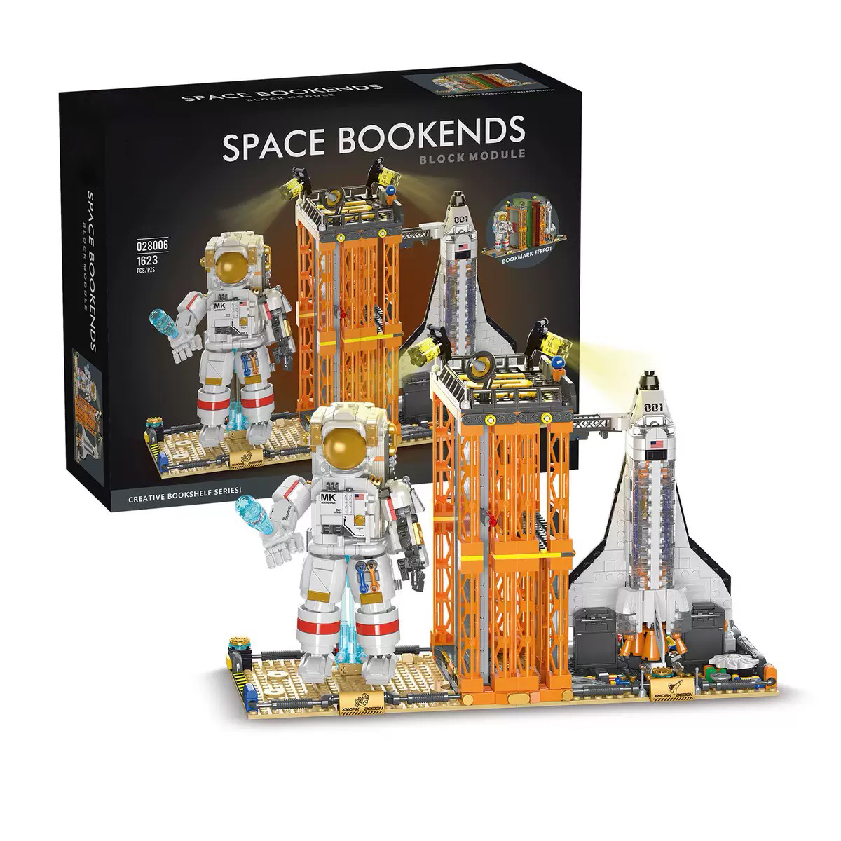 Kids Education Desk - 1623PCS Space Bookends Building Blocks DIY