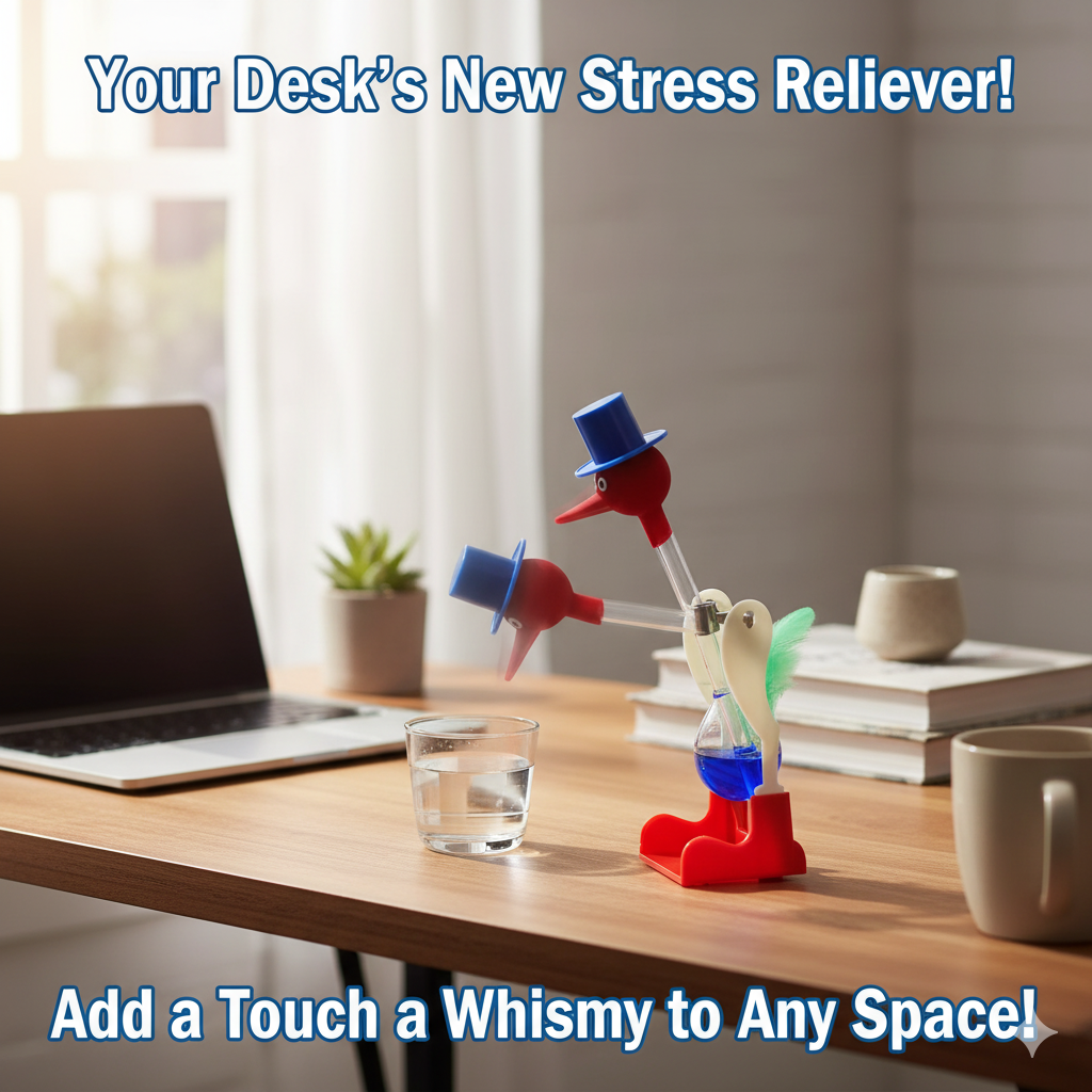 Kids Education Desk - Drinking Bird Toy Automatic Bobbing Bird