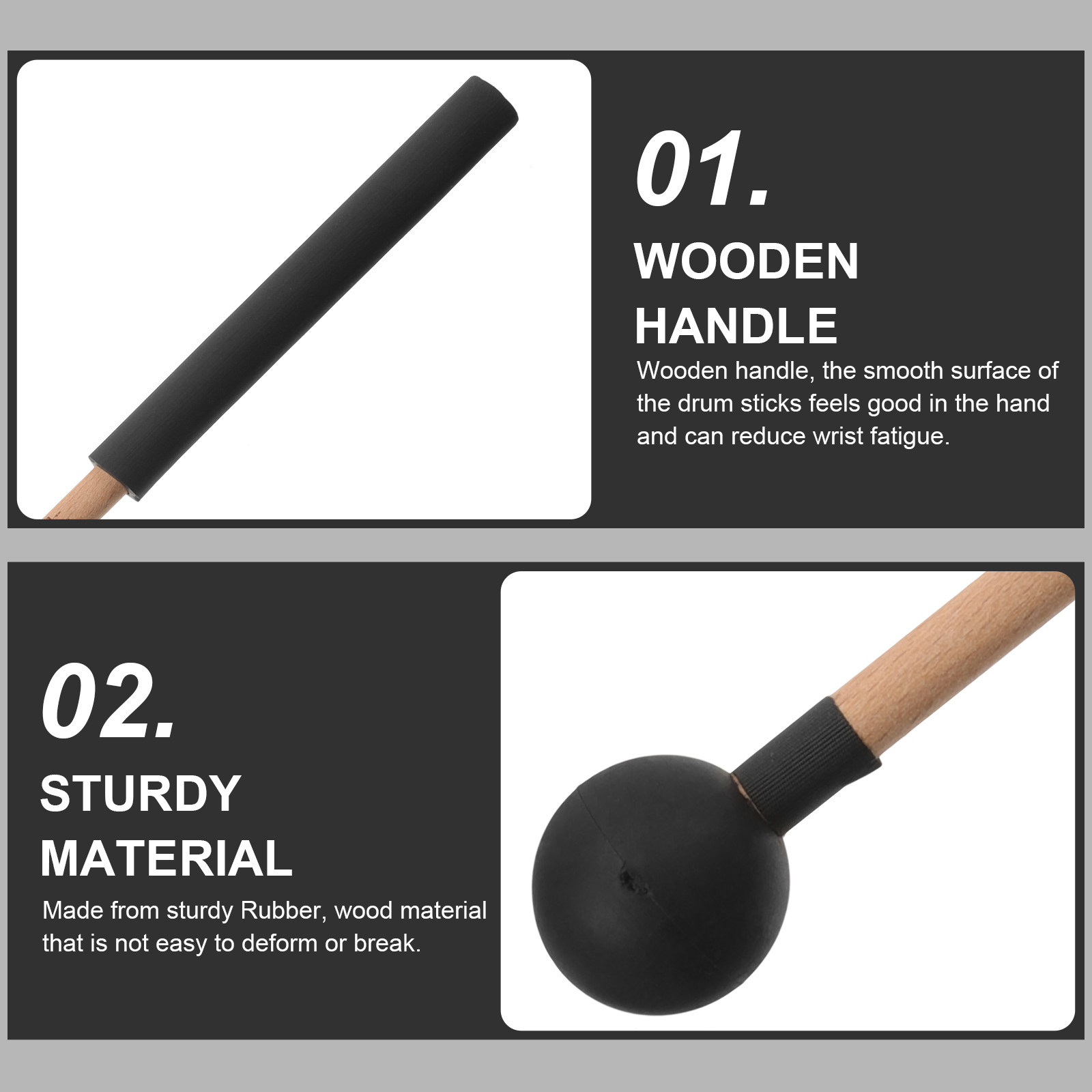 2Pcs Tongue Drum Sticks Wooden - Kids Yoga Education recension och pris