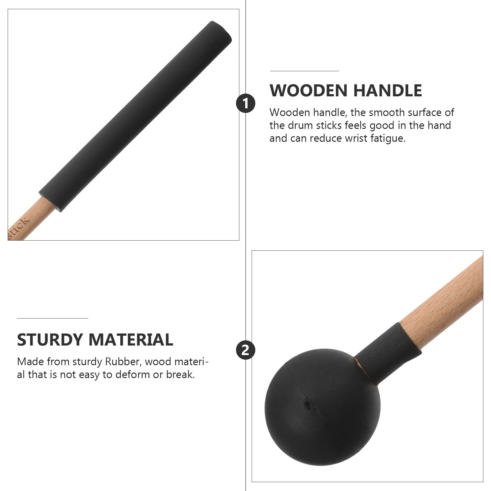 2Pcs Tongue Drum Sticks Wooden - Kids Yoga Education recension och pris