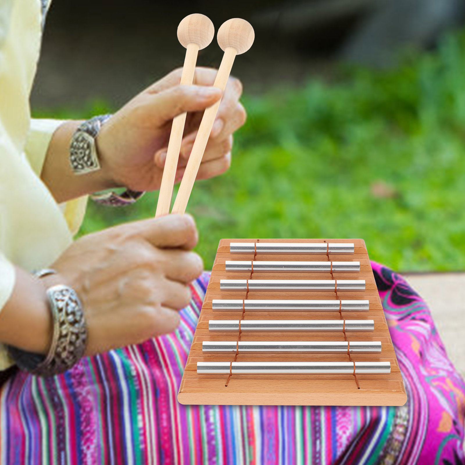 1Set Wooden Classroom Chime Se - Kids Yoga Education recension och pris