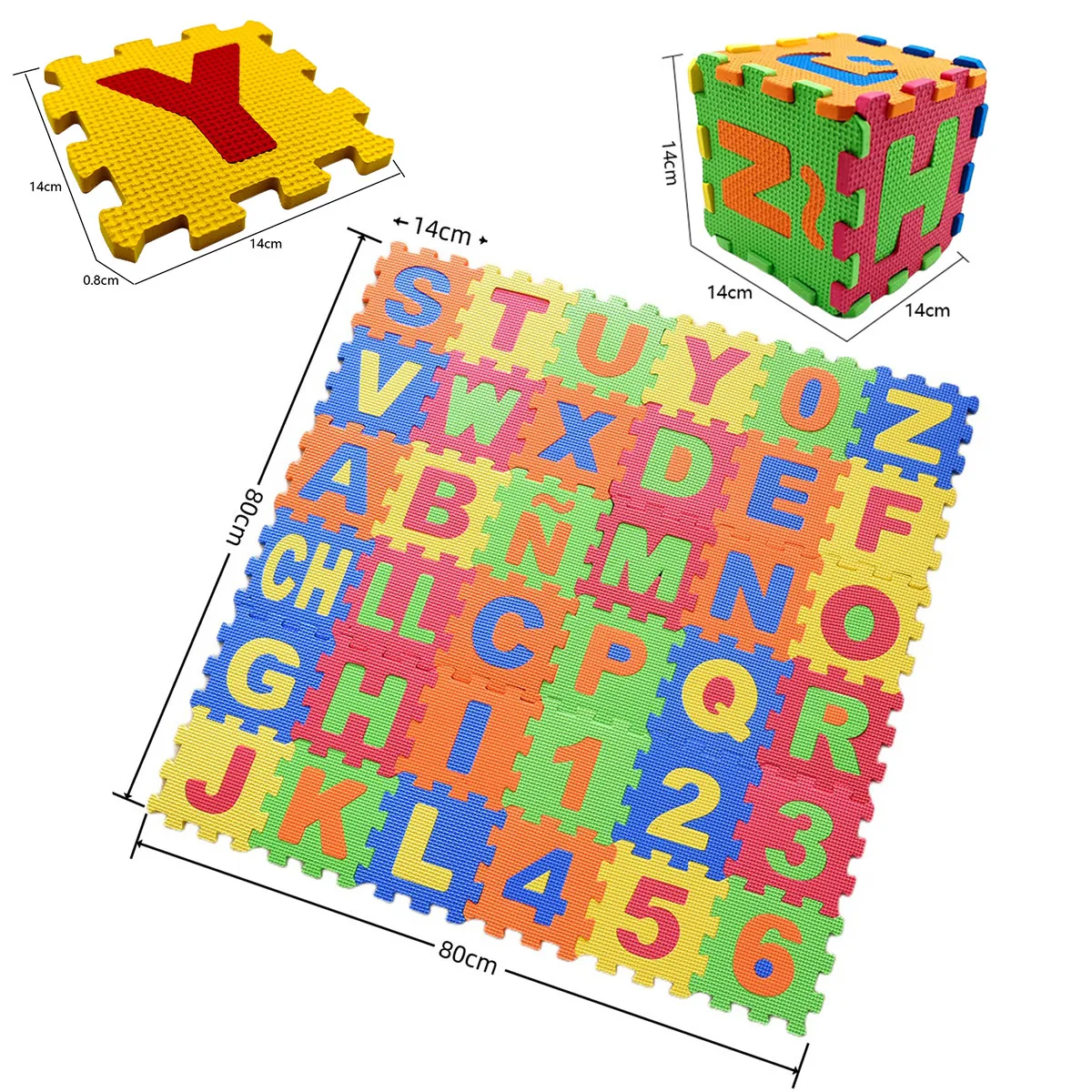 36pcs/pack 14cm Big Mats Child - Number Puzzle Foam recension och pris