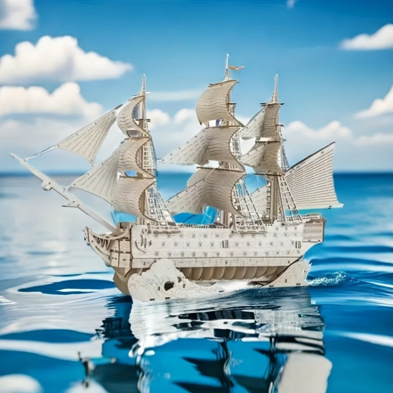 DIY Sailing Ship Toys 3D Woode - Kids Education Desk recension och pris