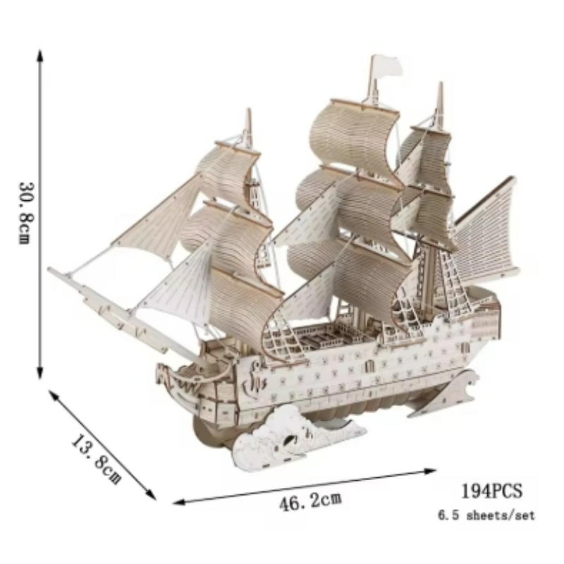 DIY Sailing Ship Toys 3D Woode - Kids Education Desk recension och pris