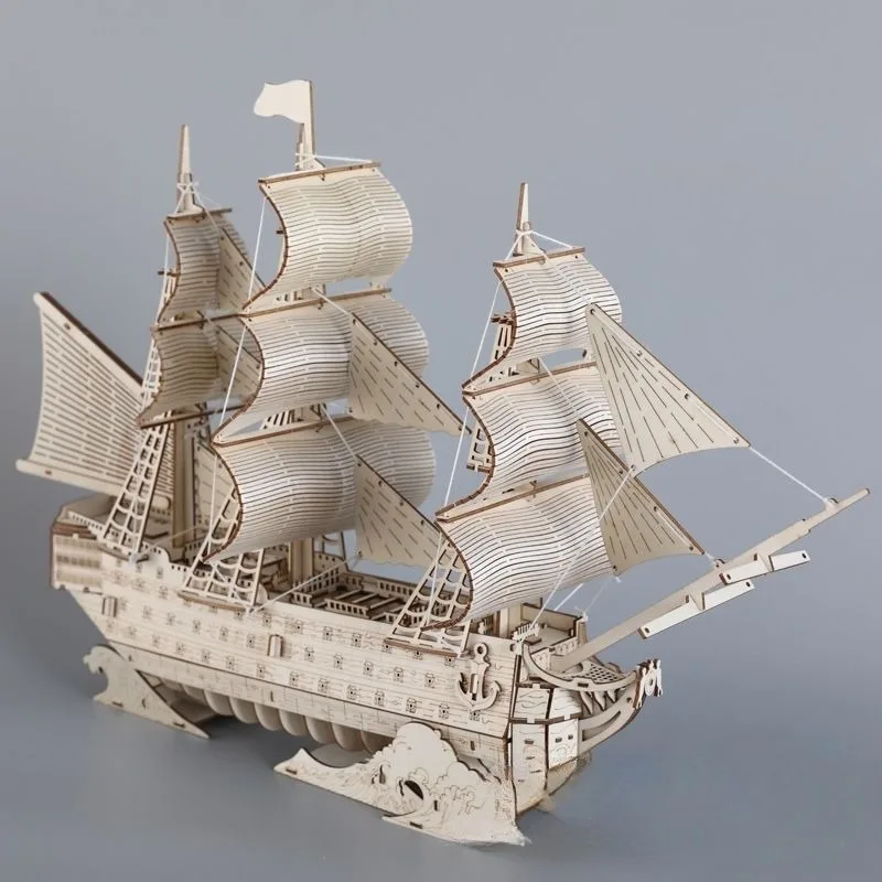 DIY Sailing Ship Toys 3D Woode - Kids Education Desk recension och pris