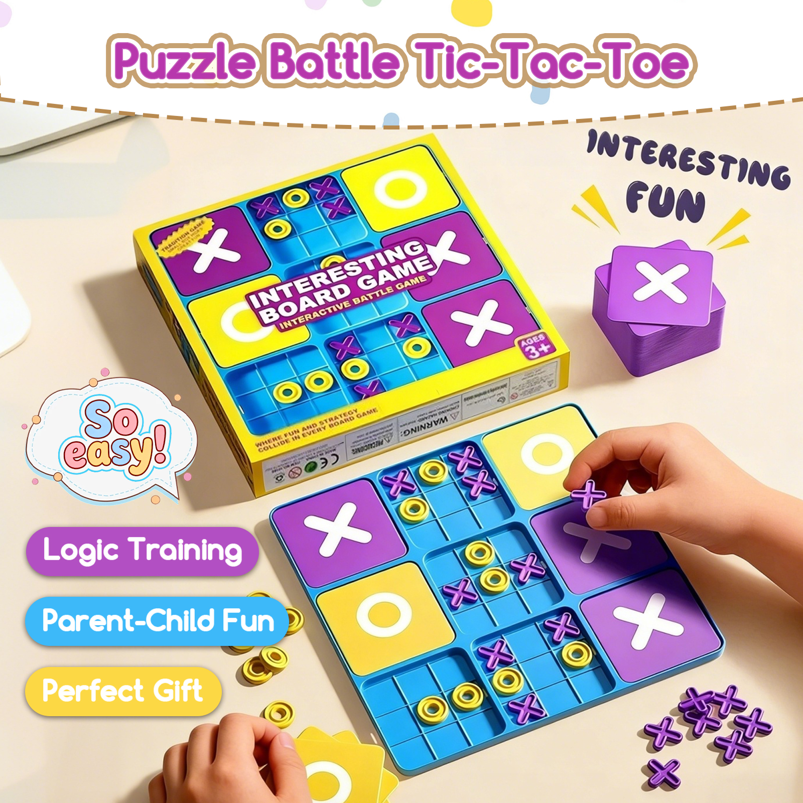 Fun Tic-Tac-Toe Board Game Kid - Kids Education Table recension och pris