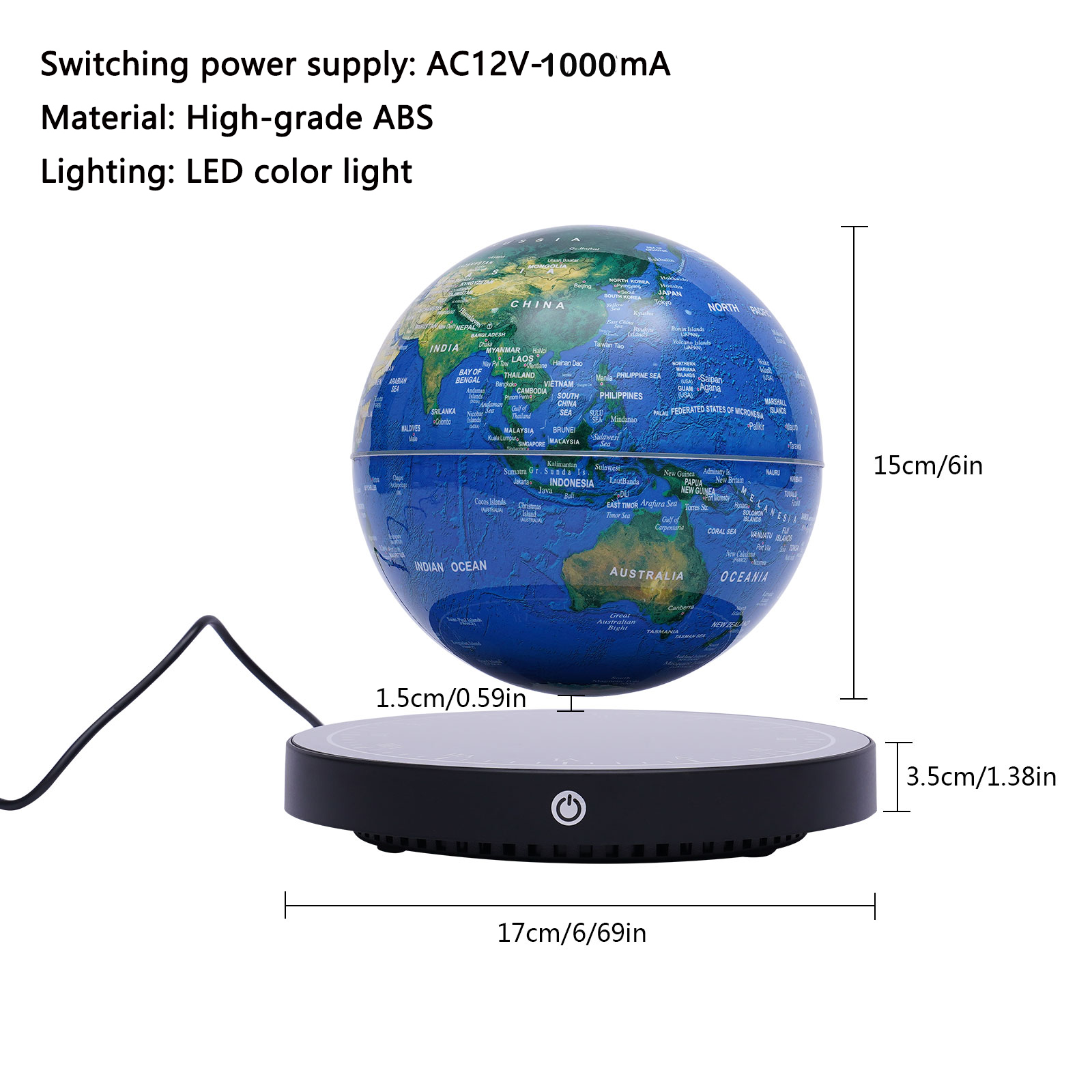 6 inch Magnetic Levitating Glo - Kids Education Desk recension och pris