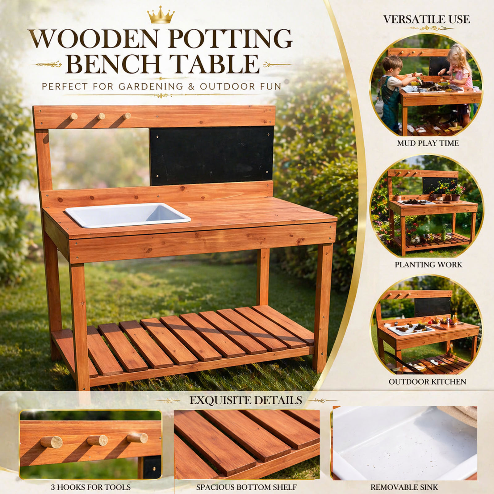 Wooden Potting Benches For Chi - Kids Education Table recension och pris