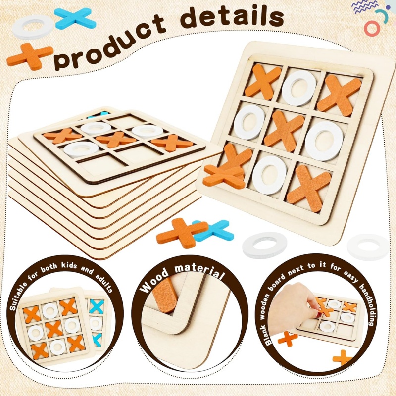 Wooden Tic Tac Toe Games Puzzl - Kids Education Table recension och pris