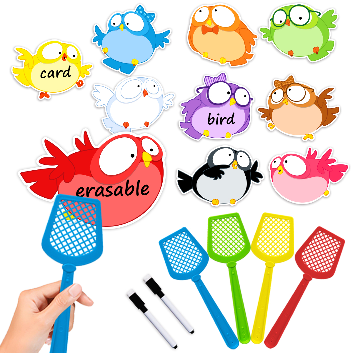 24Pcs Swat-a-Bird Game,Erasabl - Sight Word Game recension och pris