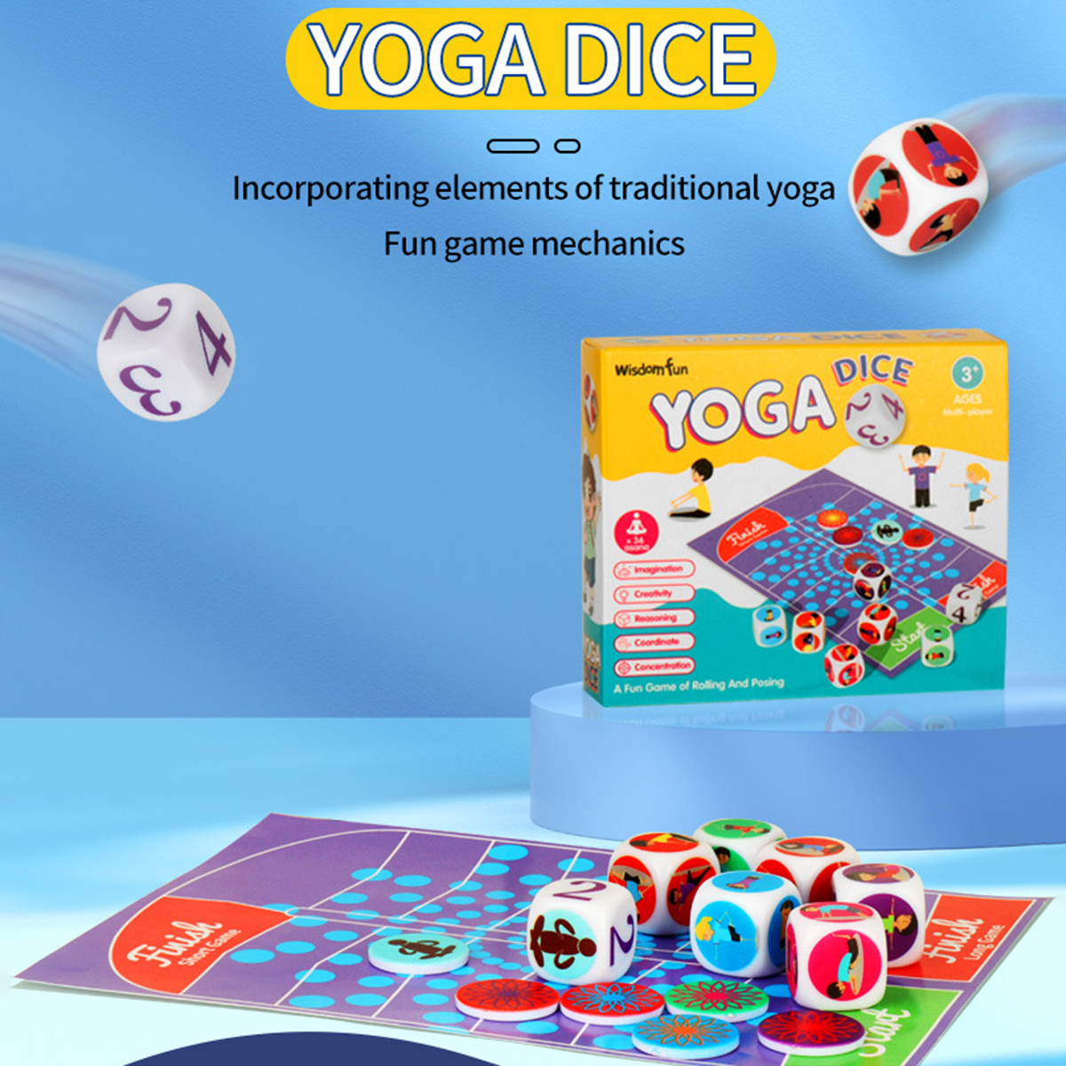 Yoga Dice Toy Fun Exercise Dic - Kids Yoga Education recension och pris
