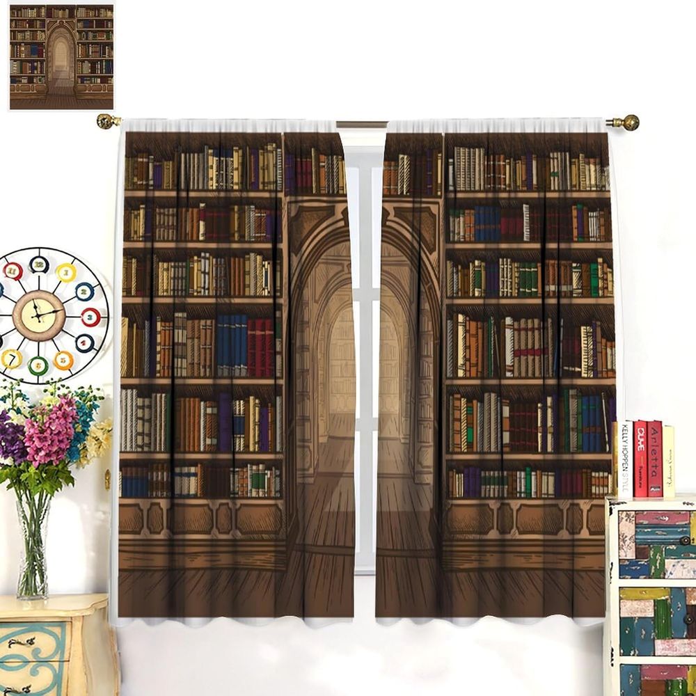 Vintage Bookshel Kids Curtains - Kids No Education recension och pris