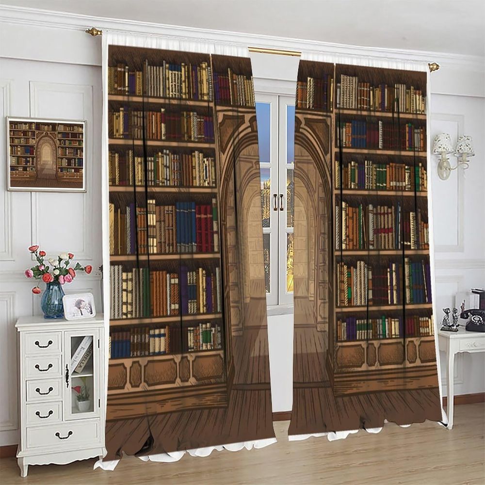 Vintage Bookshel Kids Curtains - Kids No Education recension och pris